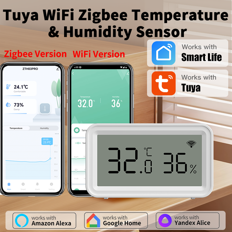 Tuya Zigbee WiFi Thermometer H - Temperature Humidity Sensor 评论和价格