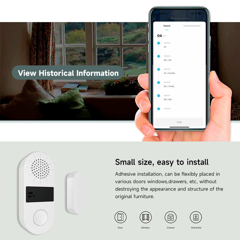 Tuya Zigbee Wireless Door Wind - Home Automation Ideas 评论和价格