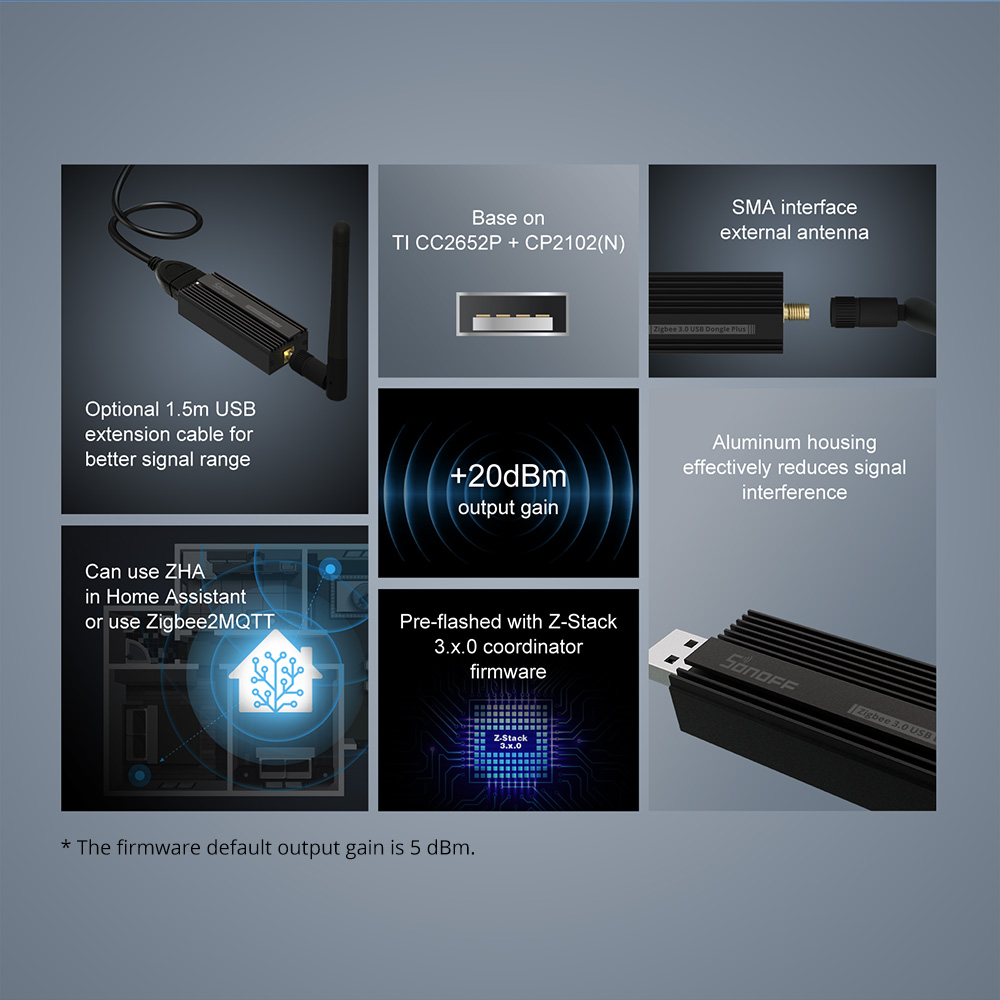 SONOFF ZBDongle-P Zigbee 3.0 U - Zigbee Coordinator Stick 评论和价格